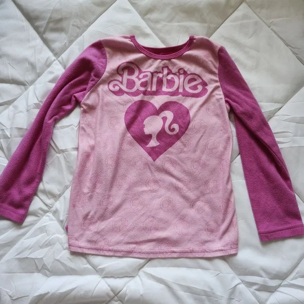 Barbie Pink Fleece Long Sleeve Girl's Size L 10/12